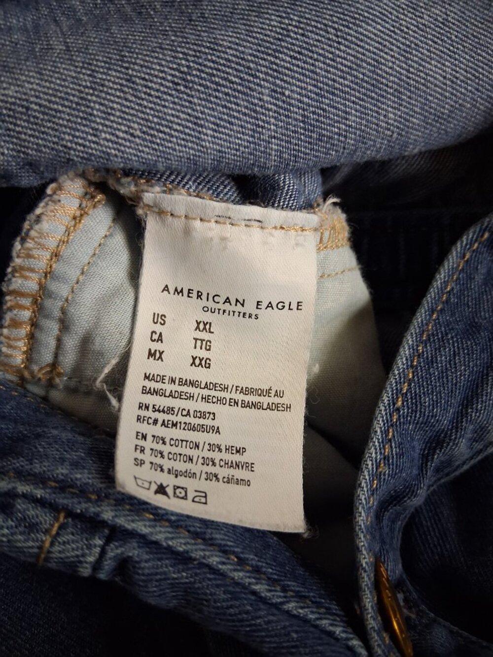 American Eagle Women's Size XXL Denim Button Down Long Sleeve Romper - Picture 7 of 16